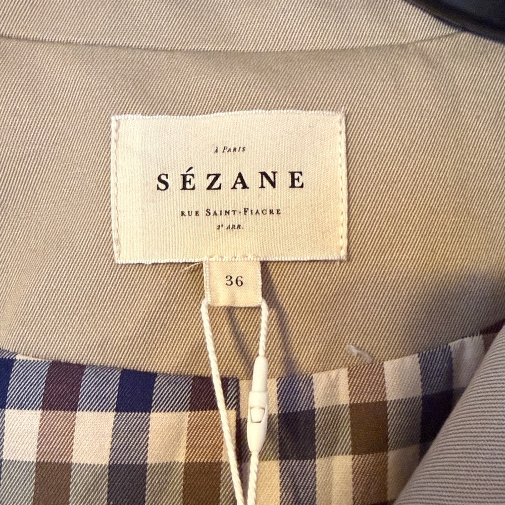Sezane Tan Trench Coat - Picture 2 of 7
